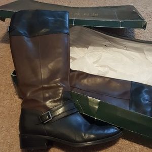 Ralph Lauren Wide Calf Leather Riding Boots